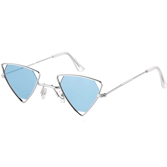 Accessories - BRAND NEW Blue Lense in Silver Frame Retro Glasses